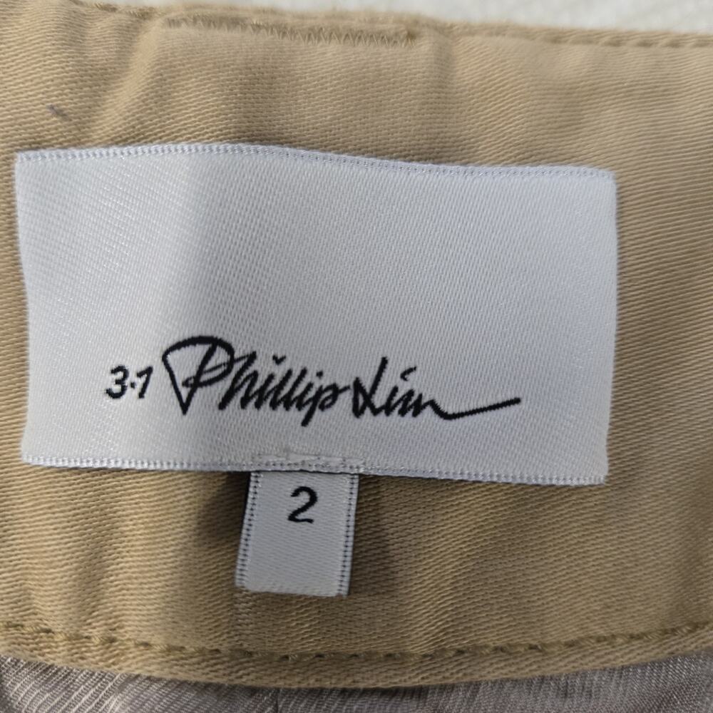 3.1 Phillip Lim Pleated Dress Pants Womens 2 XS Camel Tan High Rise Tapered Leg - Picture 7 of 12